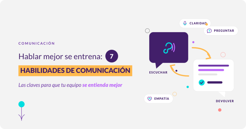 Habilidades de comunicación: portada con las dos burbujas de dialogo conectadas