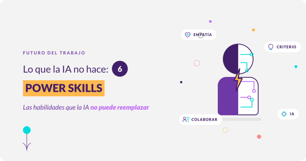 Power Skills: portada con la figura partida entre lo humano y el circuito