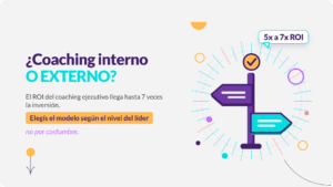 Coaching interno o externo: cartel de senializacion con dos flechas divergentes