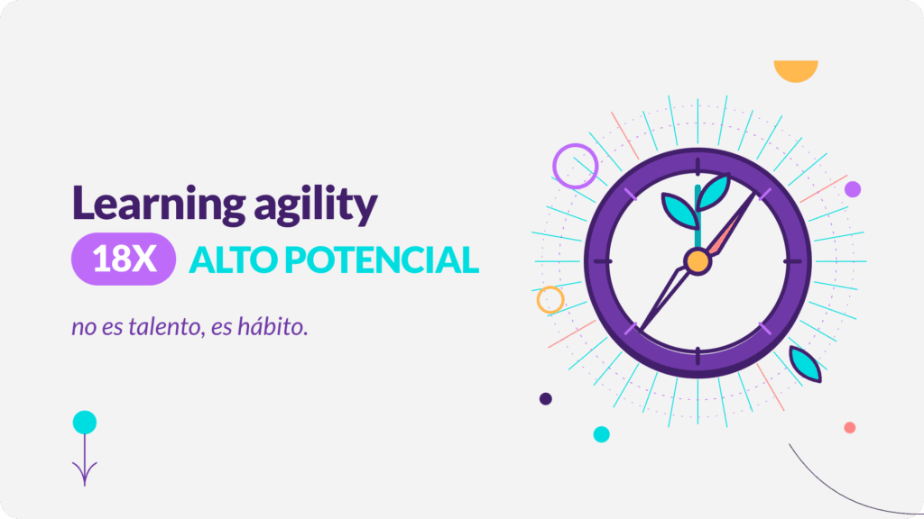 Learning agility: brujula con brote creciendo desde la aguja, simbolo de orientarse y crecer