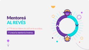 Programa de mentoria corporativa: bucle de flechas invertido con birrete y estrella